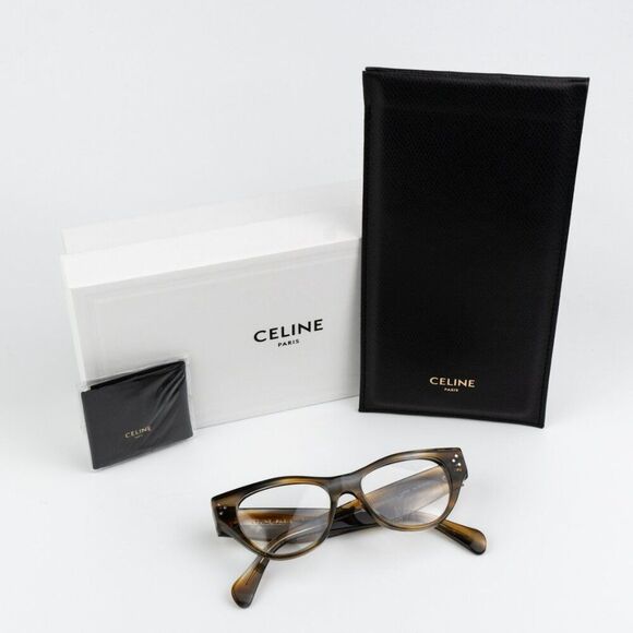 NEW Celine CL50040I 055 Striped Blue Brown Havana Women Cat Eye Eyeglasses - Picture 9 of 12